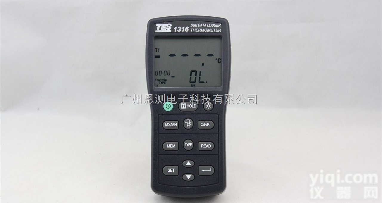 TES-1316  台湾泰仕 温度记录表（<em>温度计</em>）K.J.E.T.R.S.N.（双）