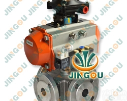 气动四通球阀,气动四通换向球阀,气动<em>四通阀</em>门