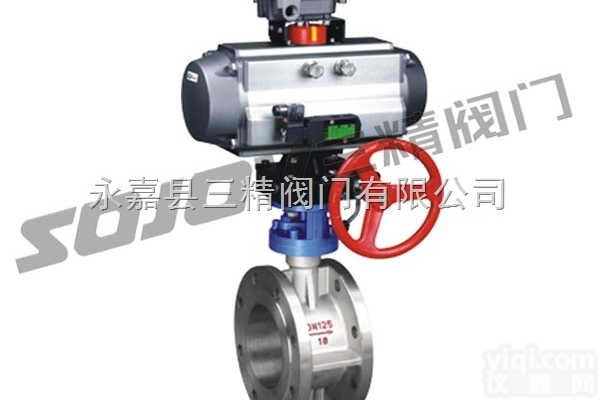 D643H  蝶阀图片系列:D643H<em>气动法兰式硬密封蝶阀</em>