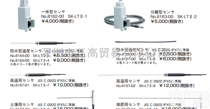 NO.<em>8162</em>-00  日本佐藤温度记录仪一体型<em>探头</em>SK-LTII-1分离型<em>探头</em>SK-LTII...
