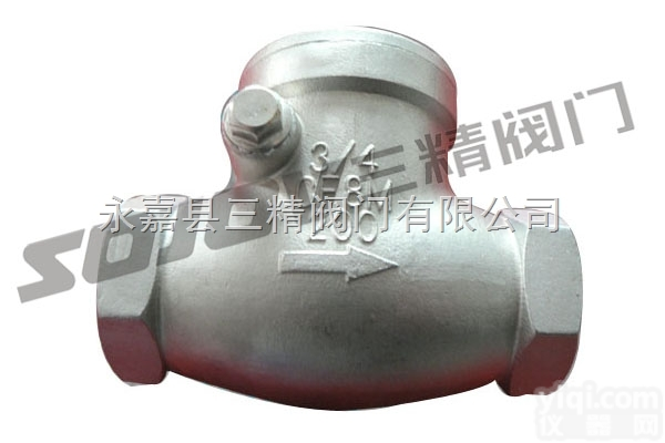 <em>H14W</em>  <em>止回阀</em>图片系列:<em>H14W</em>不锈钢内<em>螺纹</em>旋启式<em>止回阀</em> -三精