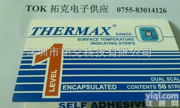 英国THERMAX<em>温度纸</em> 单格110度<em>测温纸</em> 温度测试纸 TMC热敏温...