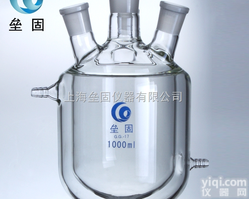 1000ml/24*4  垒固四口夹套反应瓶 双层<em>反应器</em> 玻璃夹套反应<em>烧瓶</em> 高硼硅 厚壁四口<em>烧瓶</em>