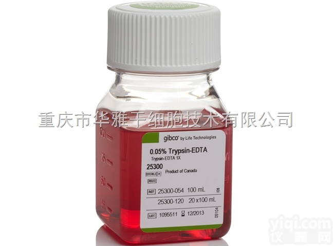 25300-054  Trypsin-EDTA （0.05%）, phenol red 胰酶