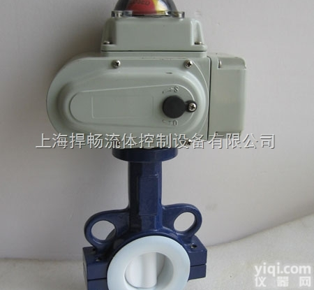 <em>D971F46</em>衬氟<em>电动蝶阀</em><em>耐酸碱</em>