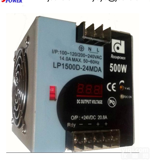 LP1500D-24MDA  CE认证昂鼎<em>原装</em>24V20A500W数显<em>导轨</em>式<em>开关电源</em>