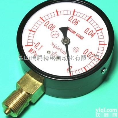 MIGISHITA SEIKI  <em>右下</em>精器AT-3/8-75x-0.1MPa真空<em>压力表</em>
