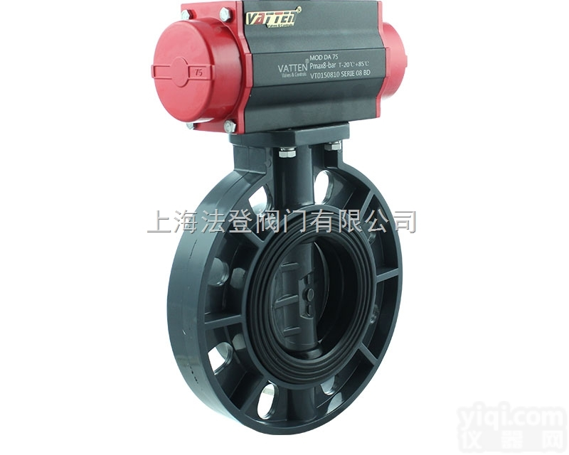 <em>进口</em>塑料<em>对夹</em><em>蝶阀</em>  气动双作用<em>进口</em>UPVC<em>对夹</em><em>蝶阀</em>