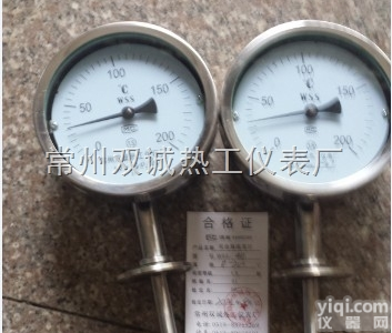 食品厂专用卫生型接口<em>卡盘</em>式双金属<em>温度计</em>