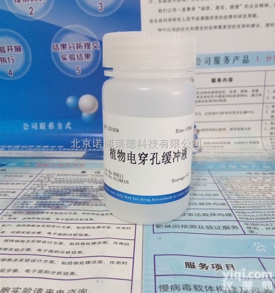 植物电穿孔<em>缓冲液</em> NobleRyder N0611 <em>核酸</em>分离纯化