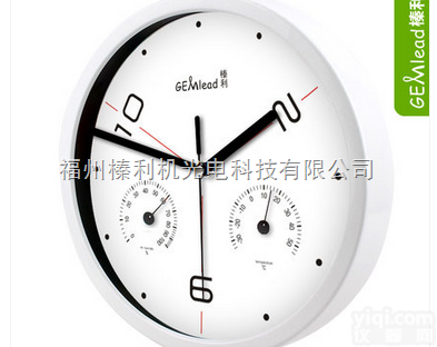 K1202  榛利 12寸<em>温湿度</em>钟表 静音<em>挂钟</em> 石英钟客厅大号 <em>时钟</em>电子钟K1202