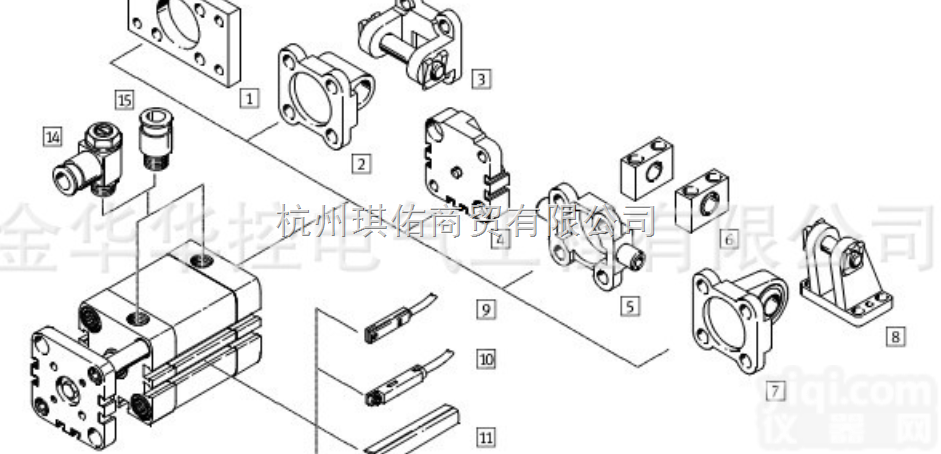 康茂盛<em>紧凑型</em>带导杆<em>气缸</em>,全新CAMOZZI上海一级代理<em>气缸</em>