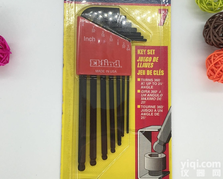 Eklind 13207  美国制造Eklind英制内<em>六角</em>加长扳手 <em>六角</em>匙英制套装 球头内<em>六角</em>