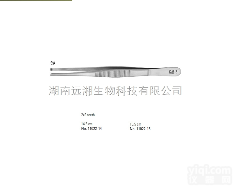 FST<em>镊子</em>11022-14 2x3<em>组织</em>齿镊 FST<em>镊子</em>11022-15...