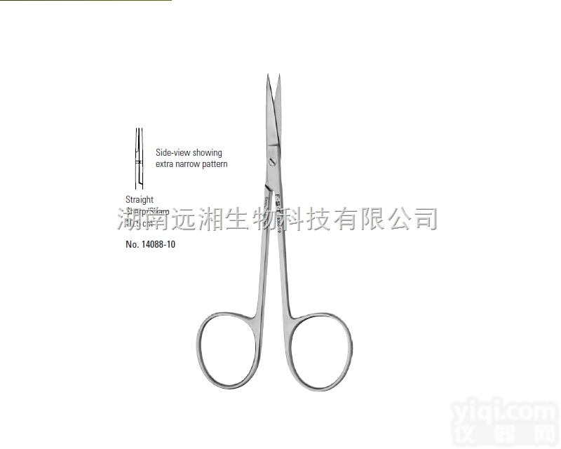 窄型<em>精细</em>剪 <em>FST</em><em>剪刀</em>14088-10 <em>FST</em><em>剪刀</em>代理 动物解剖<em>剪刀</em>