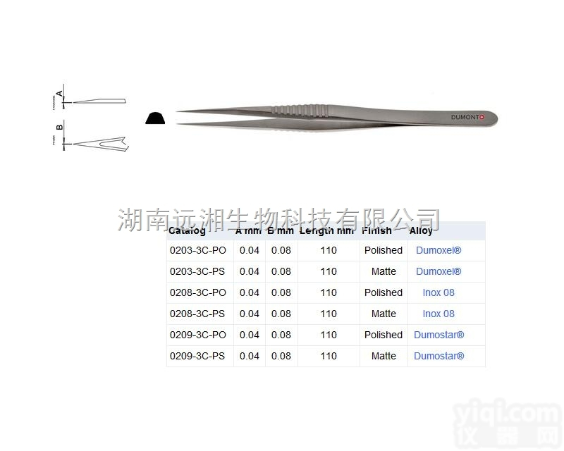 <em>Dumont</em><em>镊子</em>0203-3C-PO <em>Dumont</em><em>镊子</em>0203-3C-...