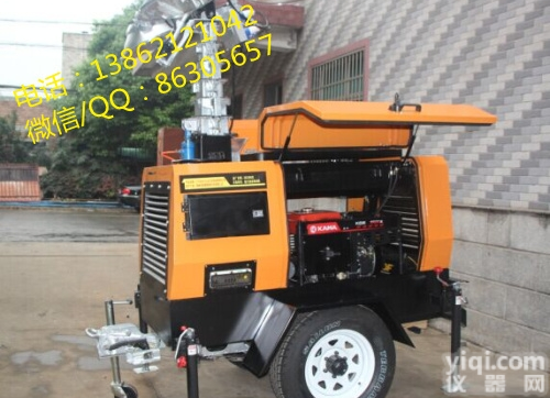 大型拖车式移动照明灯塔 4盏1000w<em>投光灯</em> <em>发电机</em>应急<em>升降</em>照明灯塔