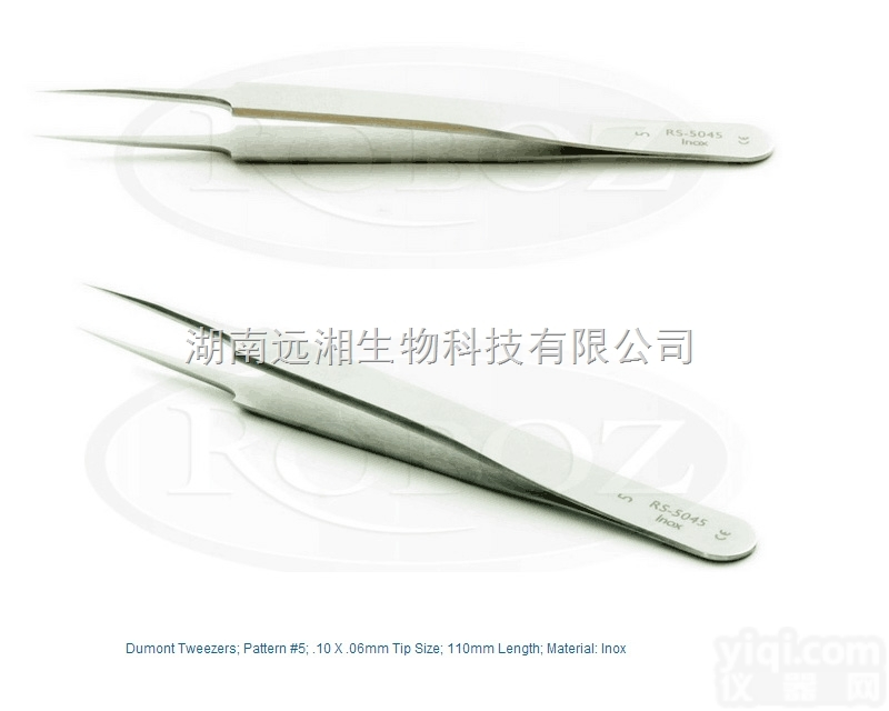 美国Roboz<em>镊子</em>RS-5045 Dumont<em>解剖</em><em>镊子</em>5号 Roboz...