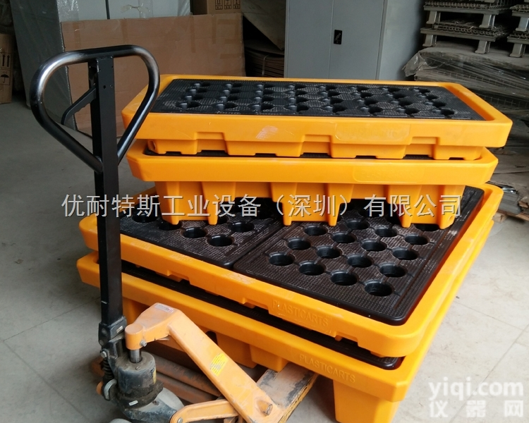 LTP-041  化学品聚乙烯<em>托盘</em> 四桶<em>油桶</em>防泄漏<em>托盘</em>