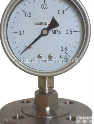 YT60BF  不锈钢防腐蚀<em>指针式</em>隔膜<em>压力表</em>YT60BF