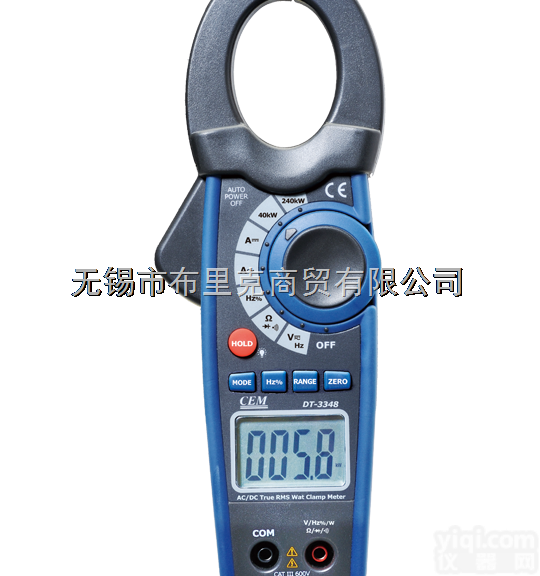 CEM华<em>盛昌</em>DT-3348 1000A真<em>有效值</em>交直流功率钳形表
