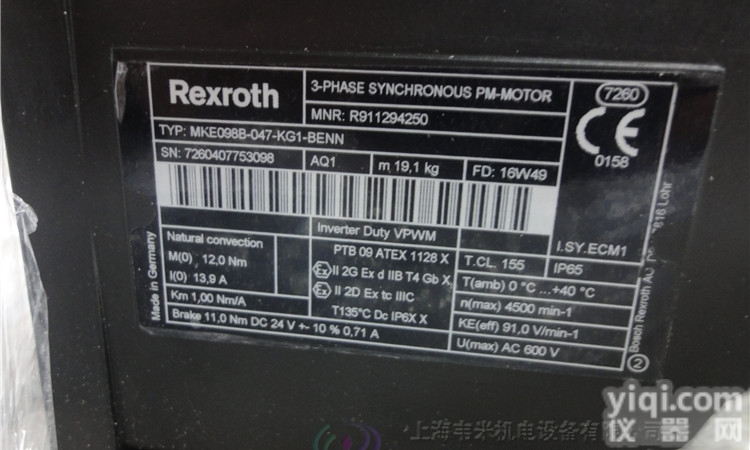 MKE098B-047-KG1-BENN  <em>力士</em>乐Rexroth<em>电机</em>MKE098B-047-KG1-BENN