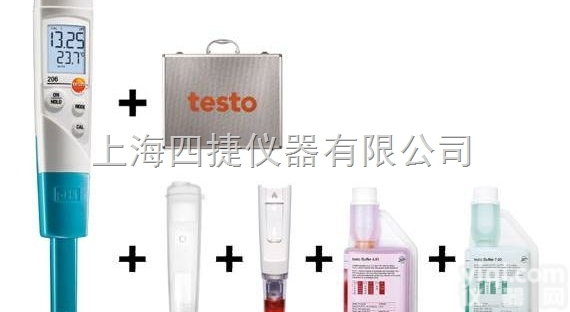 testo 206-pH1 pH<em>酸碱度</em>/温度<em>测量仪</em>套装 - 适用于液体