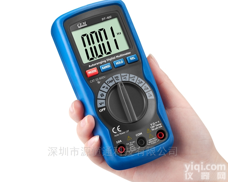 CEM华<em>盛昌</em>DT-<em>922</em><em>数字</em>式万用表手持