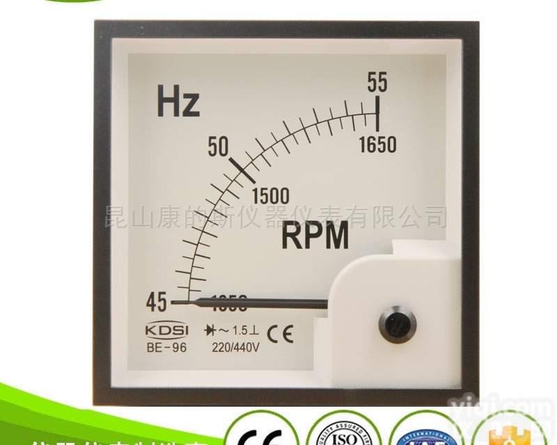 BE-96 Hz+ <em>RPM</em>  指针式频率表<em>转速表</em>BE-96 45-55Hz+ <em>RPM</em>