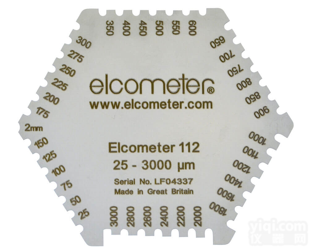 <em>Elcometer</em> 112/3236<em>六角</em>湿膜梳
