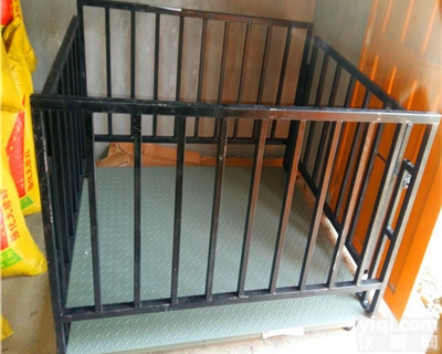 活牲称重电子秤潍坊2吨称<em>动物</em>带<em>围栏</em>地<em>磅秤</em>