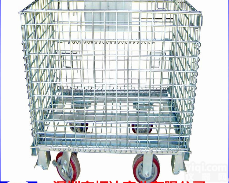 kd-c0233  堆垛<em>仓储笼</em> <em>折叠</em>仓库笼 牵引金属网格笼车