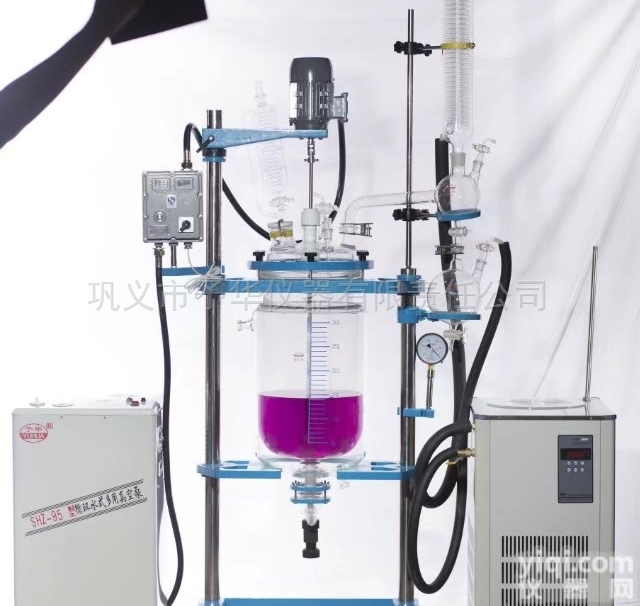 双层玻璃<em>反应釜</em>变频<em>调速</em>50L<em>托盘</em>型