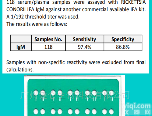 康氏<em>立克次体</em>IFA IgM免疫荧光<em>玻片</em>