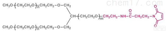Y-shape PEG-MAL  Y-shape PEG-MAL，Y型聚乙二醇马来酰亚胺