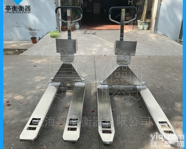 不锈钢手压<em>叉车</em>秤，<em>食品厂</em>用搬运车电子秤