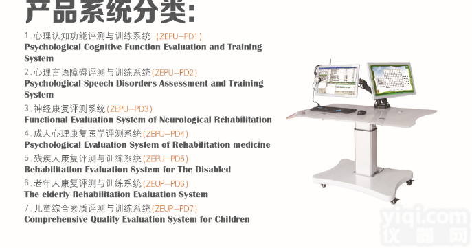 ZEPU-PD  老人<em>障碍</em>康复训练评定电脑OT<em>诊疗仪</em>