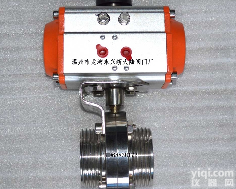 DF-008  卫生级焊接<em>蝶阀</em> 气动外<em>螺纹</em><em>蝶阀</em>