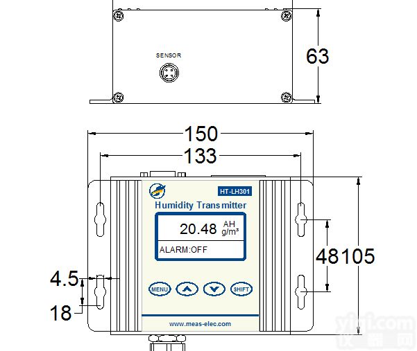 HT-LH301  <em>抽取式</em>机<em>柜式</em>阻容法湿度变送器