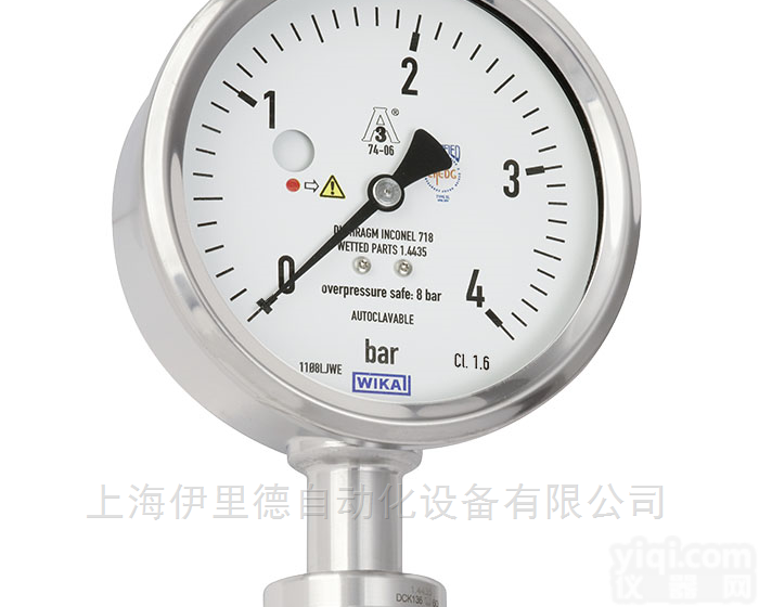 PG43SA-D  带<em>膜片</em>破裂监控威卡WIKA平嵌隔<em>膜式</em>压力表