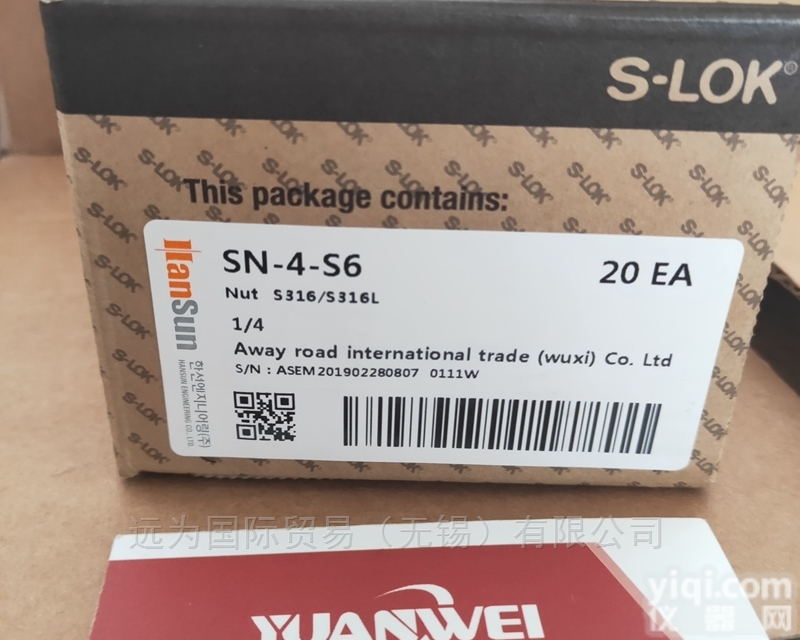SN-4-S6  <em>韩国</em>S-LOK<em>接头</em>SN-4-S6<em>替代</em>世伟洛克SS-402-1