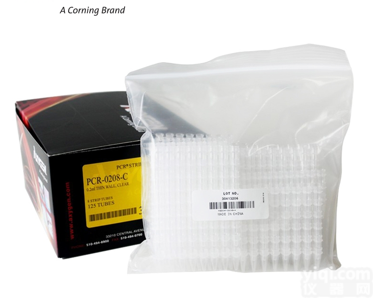 PCR-0208-FCP-C  Axygen爱<em>思进</em>0.2mlPCR<em>薄壁</em>8联管平盖