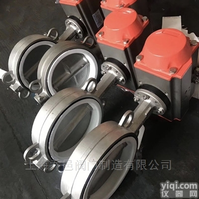 D671F  气动<em>四氟</em>软密封<em>不锈钢</em>对夹<em>蝶阀</em>