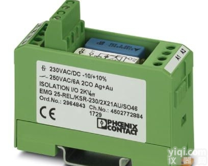 菲尼克斯2964843  <em>继电器</em>模块<em>EMG</em> 25-REL/<em>KSR</em>-230/2X21AU/SO46