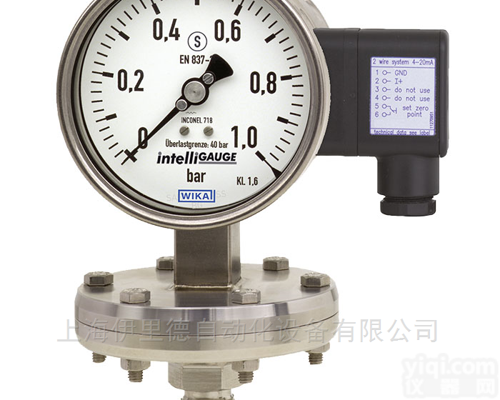 PGT43HP.100, PGT43HP.160  带有电信号输出的德国<em>威卡</em>wika<em>膜片</em>式<em>压力表</em>