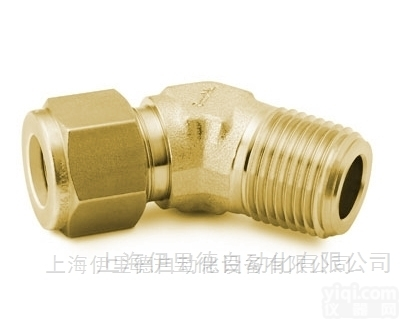 B-600-5-6  原装<em>黄铜</em>卡<em>套管</em>接头45°外螺纹弯头世伟洛克