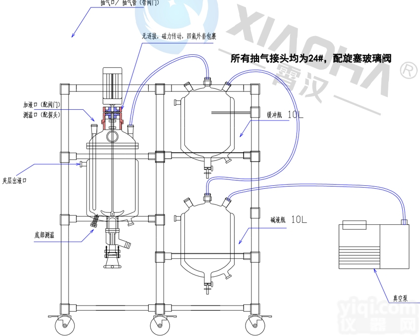 高<em>真空</em>度<em>玻璃</em>反应釜