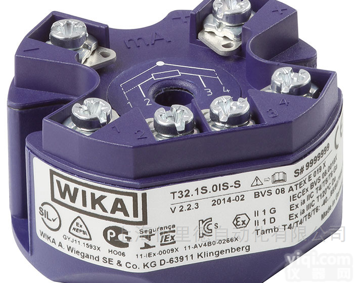 T32.xS  WIKA<em>威卡</em>数字式温度<em>变送器</em>德国<em>原装</em>