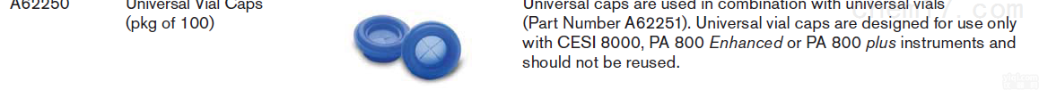 <em>贝克曼</em>A62250  Beckman<em>毛细管</em>Universal Vial Caps瓶盖