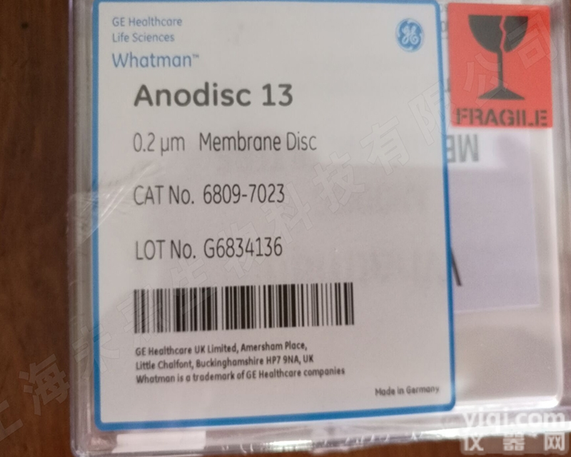 6809-7023  whatman<em>沃特曼</em>200纳米AAO膜<em>氧化铝</em>膜无机膜